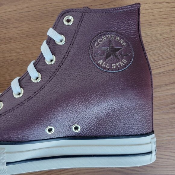 ❤️Converse Chuck Taylor All Star Wedge 7.5 Womens Shoes Sneaker Burgundy A12349C - Picture 10 of 14